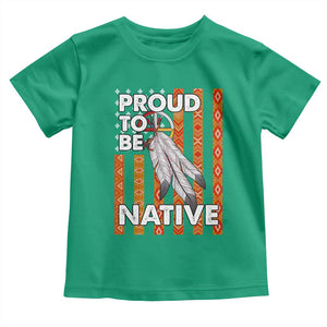 Native American Toddler T Shirt Proud To Be Native American Flag Tribal Prints Medicine Wheel TS11 Irish Green Print Your Wear