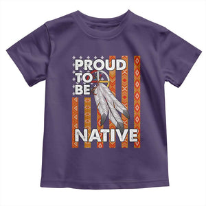 Native American Toddler T Shirt Proud To Be Native American Flag Tribal Prints Medicine Wheel TS11 Purple Print Your Wear