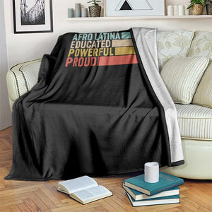 Afro Latina Throw Blanket Educated Powerful Proud Hispanic Heritage Month TS11 Print Your Wear