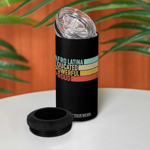 Afro Latina 4 in 1 Can Cooler Tumbler Educated Powerful Proud Hispanic Heritage Month TS11 Print Your Wear