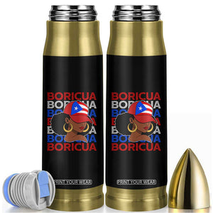 Puerto Rico Boricua Girl Proud Puerto Rican Hispanic Heritage Bullet Tumbler TS11 Black Print Your Wear