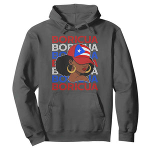 Puerto Rico Boricua Girl Proud Puerto Rican Hispanic Heritage Hoodie TS11 Dark Heather Print Your Wear