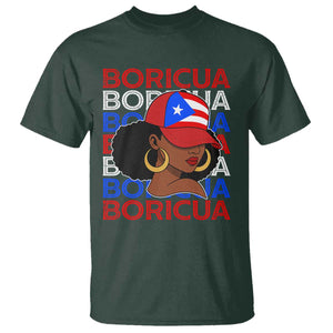 Puerto Rico Boricua Girl Proud Puerto Rican Hispanic Heritage T Shirt TS11 Dark Forest Green Print Your Wear