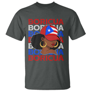 Puerto Rico Boricua Girl Proud Puerto Rican Hispanic Heritage T Shirt TS11 Dark Heather Print Your Wear