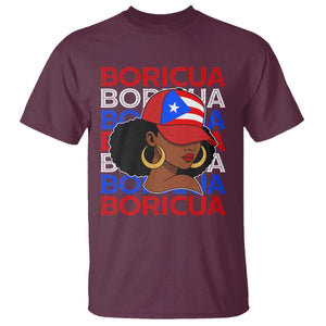 Puerto Rico Boricua Girl Proud Puerto Rican Hispanic Heritage T Shirt TS11 Maroon Print Your Wear