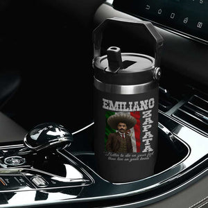 Emiliano Zapata Flip Straw Tumbler Better To Die On Your Feet Than Live On Your Knees Mexican Revolution TS11 Print Your Wear