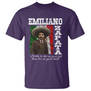 Emiliano Zapata T Shirt Better To Die On Your Feet Than Live On Your Knees Mexican Revolution TS11 Purple Print Your Wear