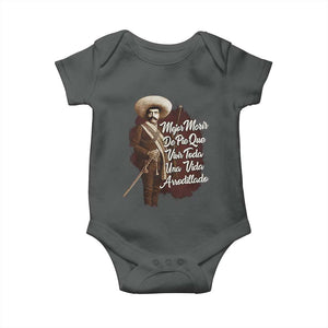 Emiliano Zapata Baby Onesie Mejor Morir De Pie Que Vivir Toda Una Vida Arrodillado TS11 Dark Heather Print Your Wear