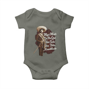 Emiliano Zapata Baby Onesie Mejor Morir De Pie Que Vivir Toda Una Vida Arrodillado TS11 Military Green Print Your Wear