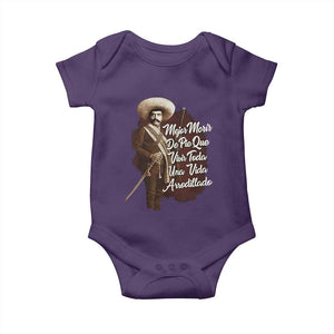 Emiliano Zapata Baby Onesie Mejor Morir De Pie Que Vivir Toda Una Vida Arrodillado TS11 Purple Print Your Wear