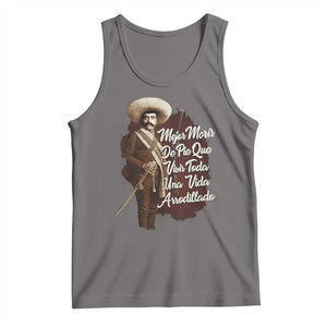 Emiliano Zapata Tank Top Mejor Morir De Pie Que Vivir Toda Una Vida Arrodillado TS11 Deep Heather Print Your Wear