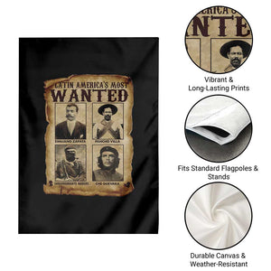 Latin America's Most Wanted Revolution Latino Hispanic Heritage Garden Flag Wanted Sign TS11 Print Your Wear
