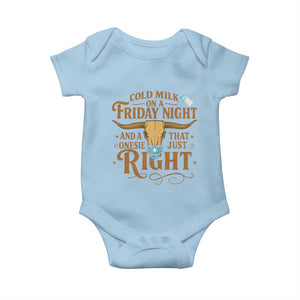 Funny Cold Milk On A Friday Night And A Onesie That Fits Just Right Baby Onesie Longhorn Cow Skull TS11 Light Blue Print Your Wear