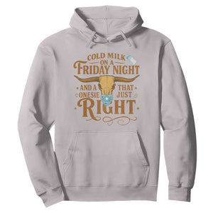 Funny Cold Milk On A Friday Night And A Onesie That Fits Just Right Hoodie Longhorn Cow Skull TS11 Ice Gray Print Your Wear