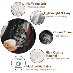 Mexican Pride Throw Blanket La Patria Es Primero Coat Of Arms TS11 Print Your Wear