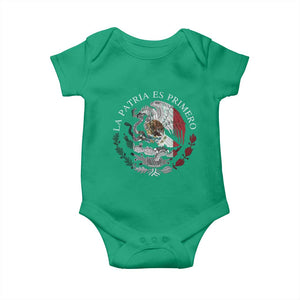 Mexican Pride Baby Onesie La Patria Es Primero Coat Of Arms TS11 Irish Green Print Your Wear
