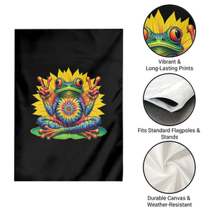 Tie Dye Frog Peace Sign Hippie Sunflower Garden Flag TS11 Print Your Wear