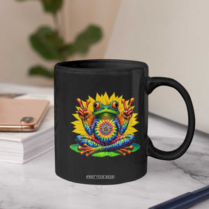 Tie Dye Frog Peace Sign Hippie Sunflower Coffee Mug TS11 Print Your Wear