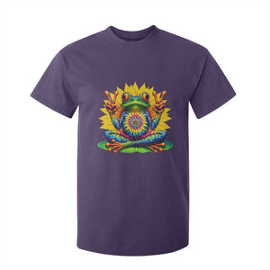 Tie Dye Frog Peace Sign Hippie Sunflower T Shirt For Kid TS11 Purple Print Your Wear