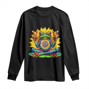 Tie Dye Frog Peace Sign Hippie Sunflower Long Sleeve Shirt TS11 Black Print Your Wear