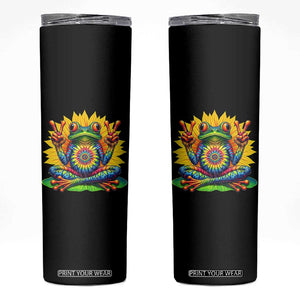 Tie Dye Frog Peace Sign Hippie Sunflower Skinny Tumbler TS11 Black Print Your Wear