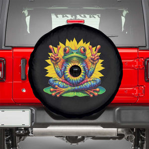 Tie Dye Frog Peace Sign Hippie Sunflower Spare Tire Cover TS11 Black Print Your Wear