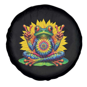 Tie Dye Frog Peace Sign Hippie Sunflower Spare Tire Cover TS11 Print Your Wear