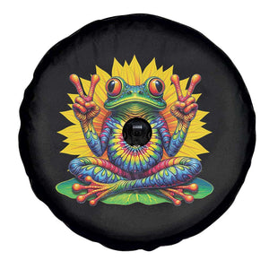 Tie Dye Frog Peace Sign Hippie Sunflower Spare Tire Cover TS11 Print Your Wear