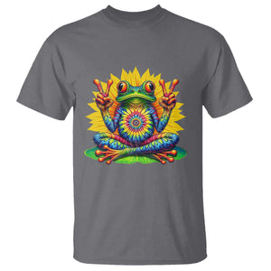 Tie Dye Frog Peace Sign Hippie Sunflower T Shirt TS11 Charcoal Print Your Wear