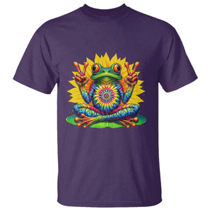 Tie Dye Frog Peace Sign Hippie Sunflower T Shirt TS11 Purple Print Your Wear