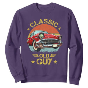 Funny Classic Old Guy Sweatshirt Humor Saying Classic Car Lover TS11 Purple Print Your Wear