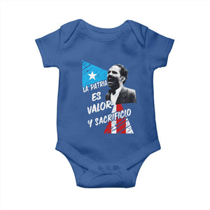 Pedro Albizu Campos Baby Onesie La Patria Es Valor Y Sacrificio Puerto Rican Leader TS11 Royal Blue Print Your Wear