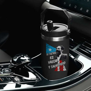 Pedro Albizu Campos Flip Straw Tumbler La Patria Es Valor Y Sacrificio Puerto Rican Leader TS11 Print Your Wear