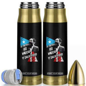 Pedro Albizu Campos Bullet Tumbler La Patria Es Valor Y Sacrificio Puerto Rican Leader TS11 Black Print Your Wear