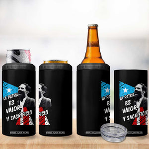 Pedro Albizu Campos 4 in 1 Can Cooler Tumbler La Patria Es Valor Y Sacrificio Puerto Rican Leader TS11 Print Your Wear