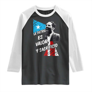 Pedro Albizu Campos Raglan Shirt La Patria Es Valor Y Sacrificio Puerto Rican Leader TS11 Black White Print Your Wear
