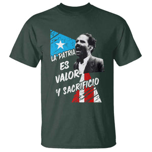 Pedro Albizu Campos T Shirt La Patria Es Valor Y Sacrificio Puerto Rican Leader TS11 Dark Forest Green Print Your Wear