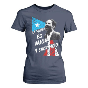 Pedro Albizu Campos T Shirt For Women La Patria Es Valor Y Sacrificio Puerto Rican Leader TS11 Navy Print Your Wear