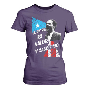 Pedro Albizu Campos T Shirt For Women La Patria Es Valor Y Sacrificio Puerto Rican Leader TS11 Purple Print Your Wear