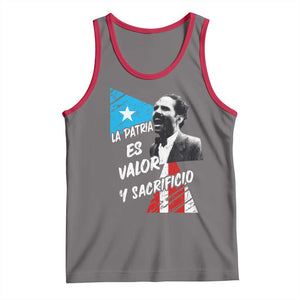Pedro Albizu Campos Tank Top La Patria Es Valor Y Sacrificio Puerto Rican Leader TS11 Deep Heather Red Print Your Wear