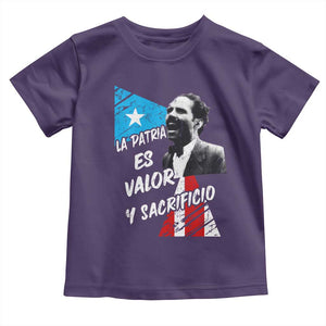 Pedro Albizu Campos Toddler T Shirt La Patria Es Valor Y Sacrificio Puerto Rican Leader TS11 Purple Print Your Wear