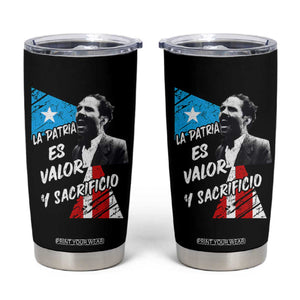 Pedro Albizu Campos Tumbler Cup La Patria Es Valor Y Sacrificio Puerto Rican Leader TS11 Black Print Your Wear