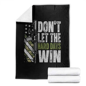 Don't Let The Hard Days Win Throw Blanket Inspirational Mental Health Gun Camo American Flag TS11 Black Print Your Wear