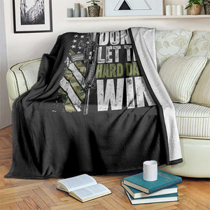 Don't Let The Hard Days Win Throw Blanket Inspirational Mental Health Gun Camo American Flag TS11 Print Your Wear