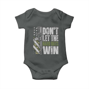 Don't Let The Hard Days Win Baby Onesie Inspirational Mental Health Gun Camo American Flag TS11 Dark Heather Print Your Wear