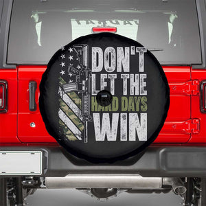 Don't Let The Hard Days Win Spare Tire Cover Inspirational Mental Health Gun Camo American Flag TS11 Black Print Your Wear