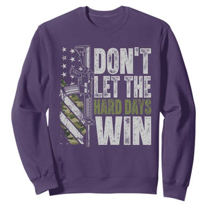 Don't Let The Hard Days Win Sweatshirt Inspirational Mental Health Gun Camo American Flag TS11 Purple Print Your Wear