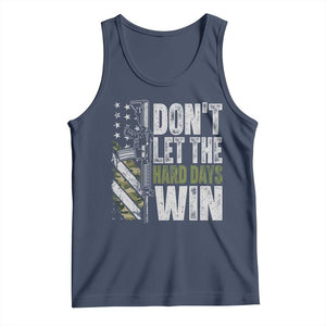Don't Let The Hard Days Win Tank Top Inspirational Mental Health Gun Camo American Flag TS11 Navy Print Your Wear