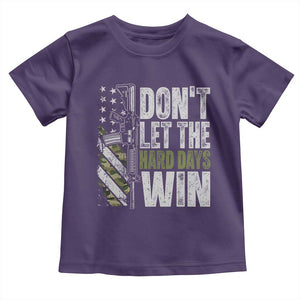 Don't Let The Hard Days Win Toddler T Shirt Inspirational Mental Health Gun Camo American Flag TS11 Purple Print Your Wear