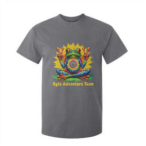 Personalized Tie Dye Hippie Frog Name T Shirt For Kid Custom Text Peace Sign Hippie Sunflower TS11 Charcoal Print Your Wear